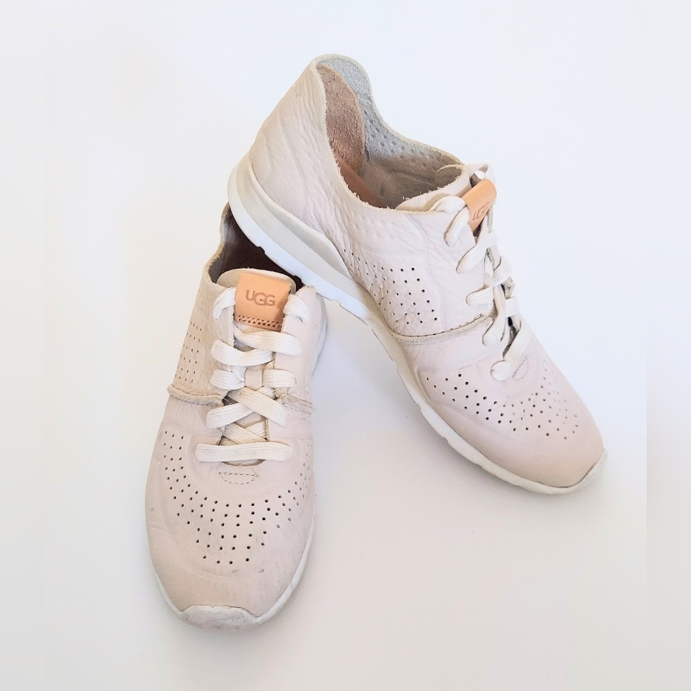 Ugg Treadlite Beige Nubuck Leather Sneaker Womens US 6 EU 37